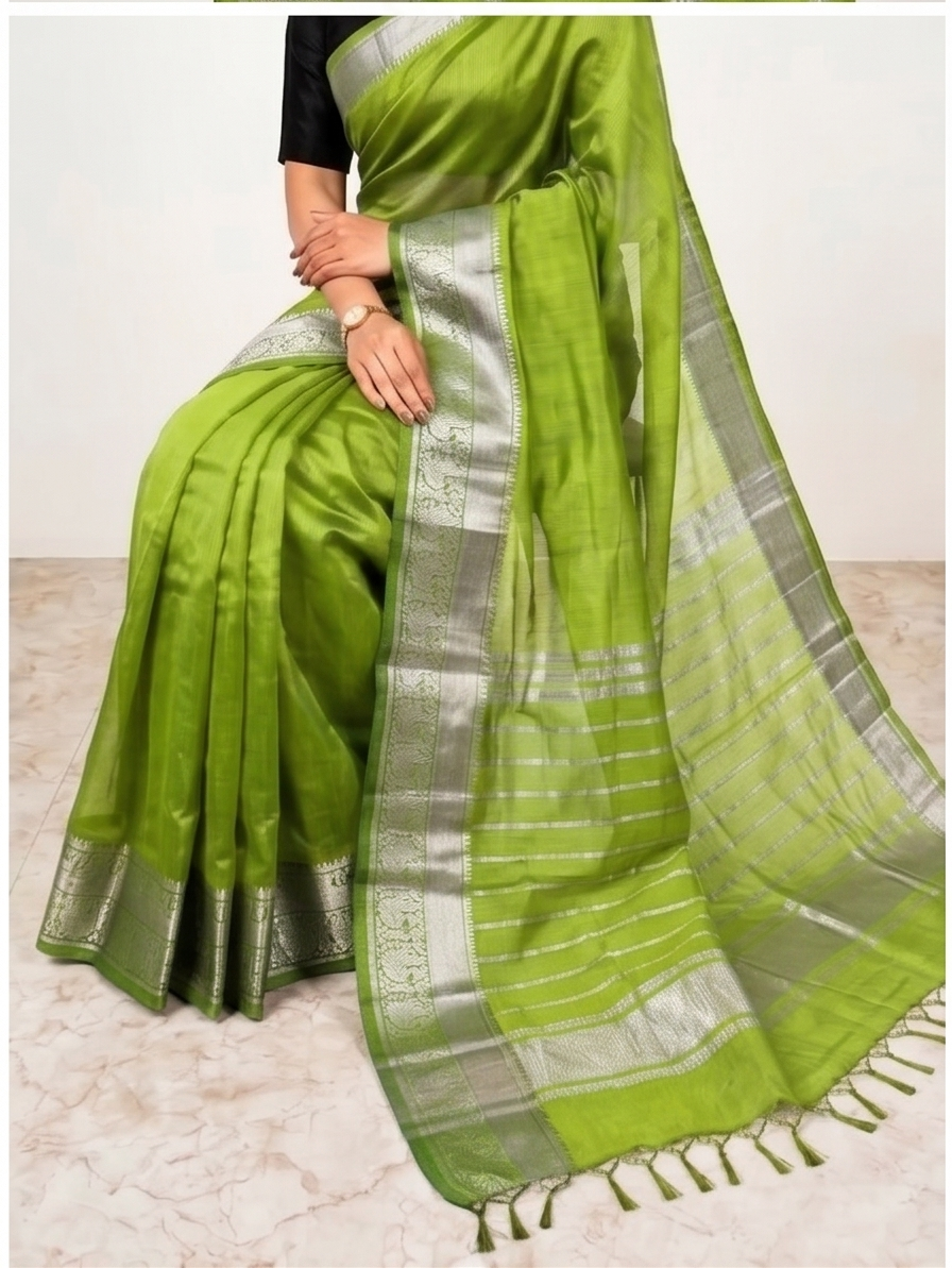 MANGALGIRI KANCHI BORDER SAREE - View 6