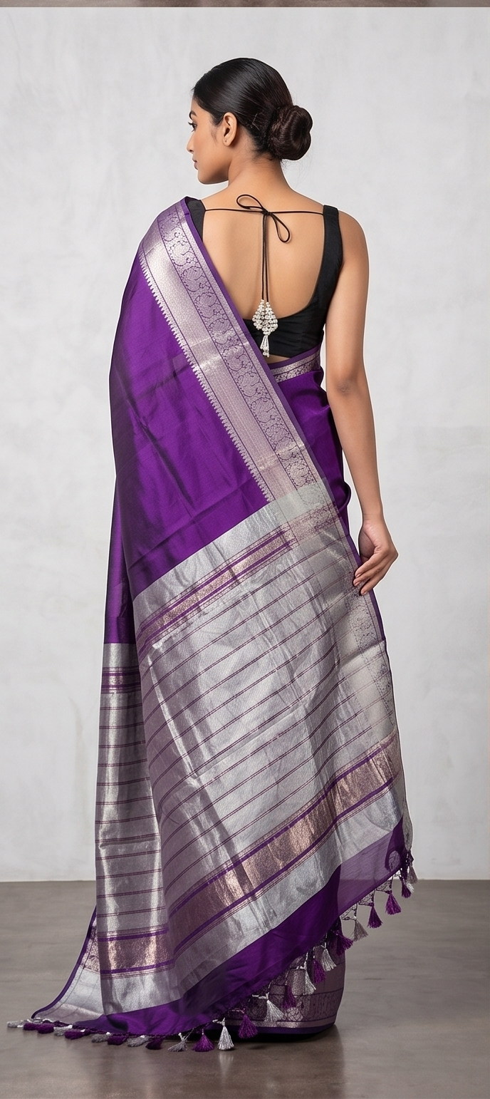MANGALGIRI KANCHI BORDER SAREE - View 10