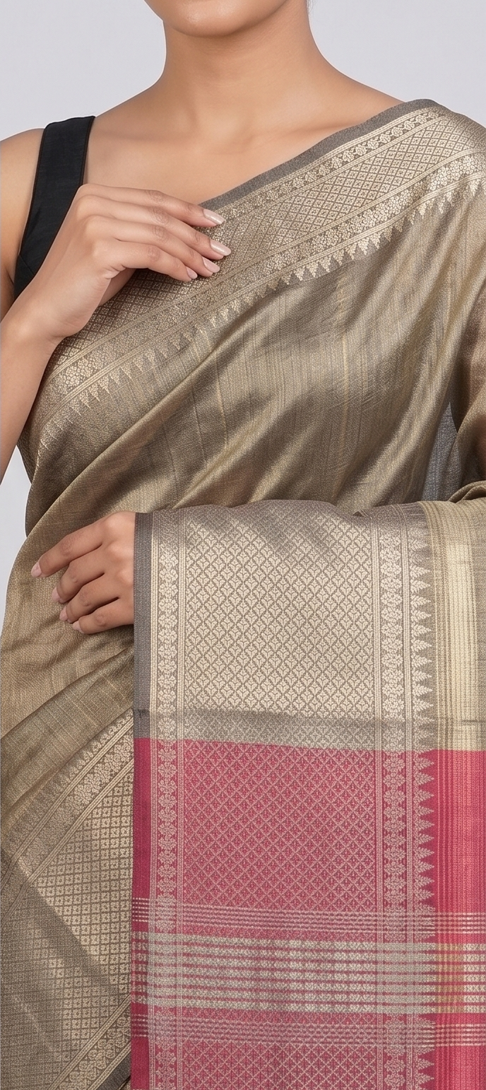 MANGALGIRI KANCHI BORDER SAREE - View 13