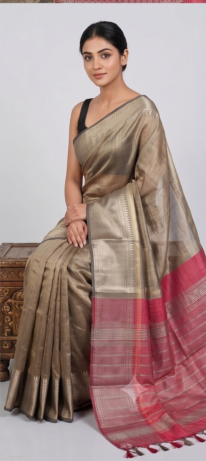 MANGALGIRI KANCHI BORDER SAREE - View 15