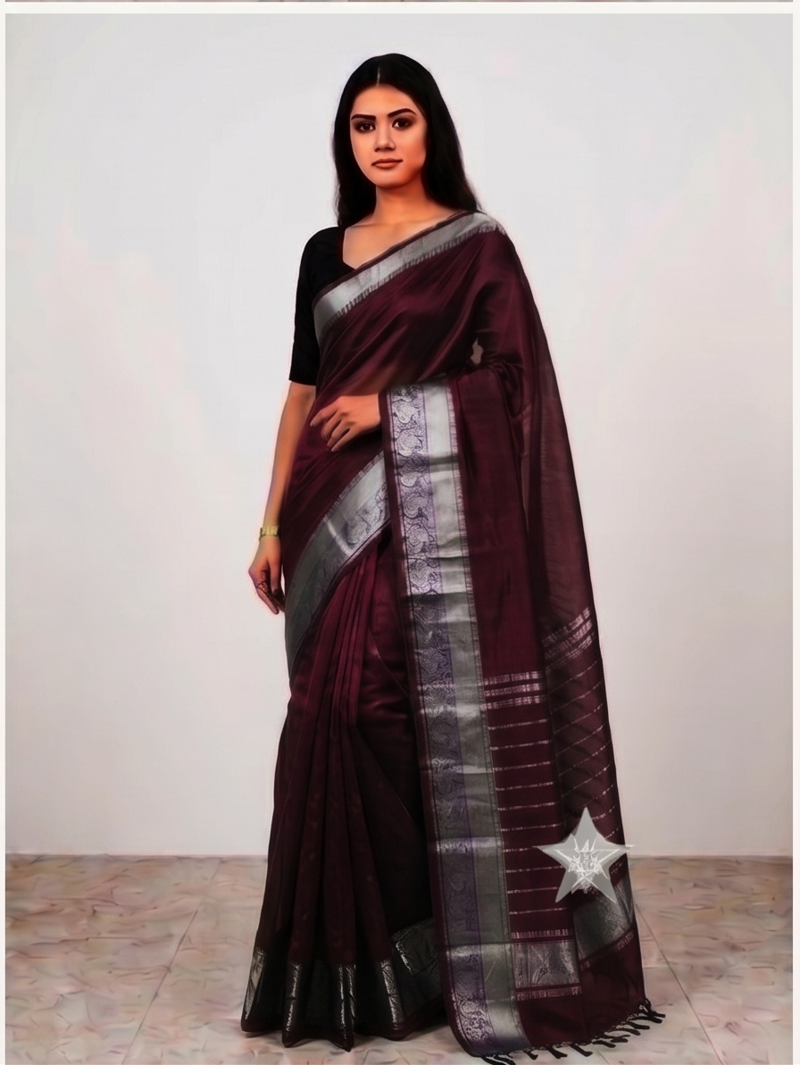 MANGALGIRI KANCHI BORDER SAREE - View 19