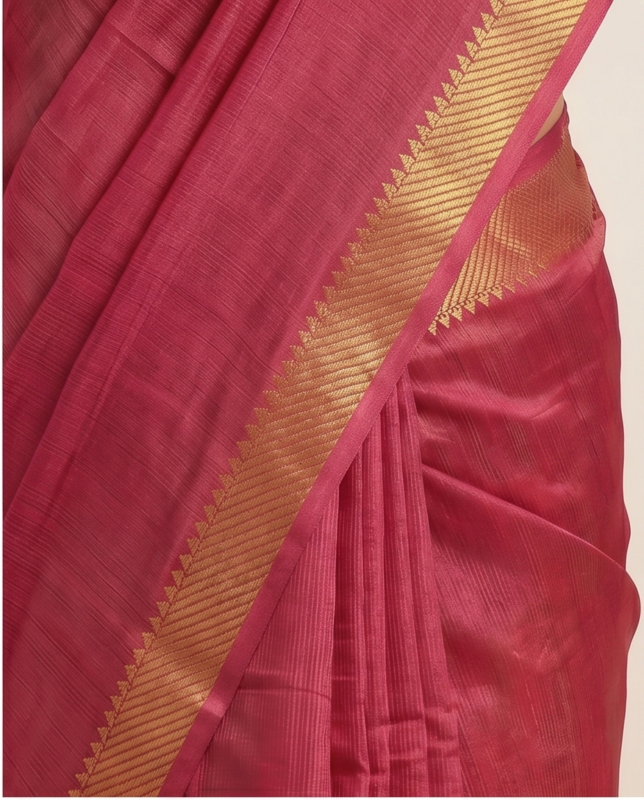 MANGALGIRI SEMI SILK 50K BORDER SAREE - View 6