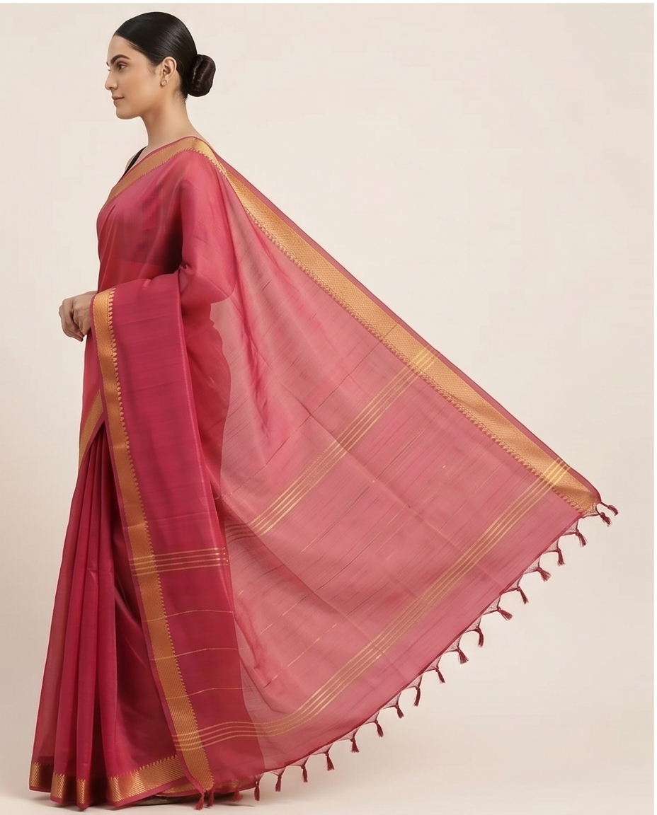 MANGALGIRI SEMI SILK 50K BORDER SAREE - View 7