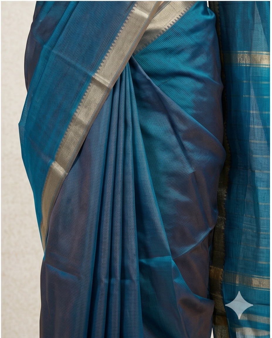 MANGALGIRI SEMI SILK 50K BORDER SAREE - View 11