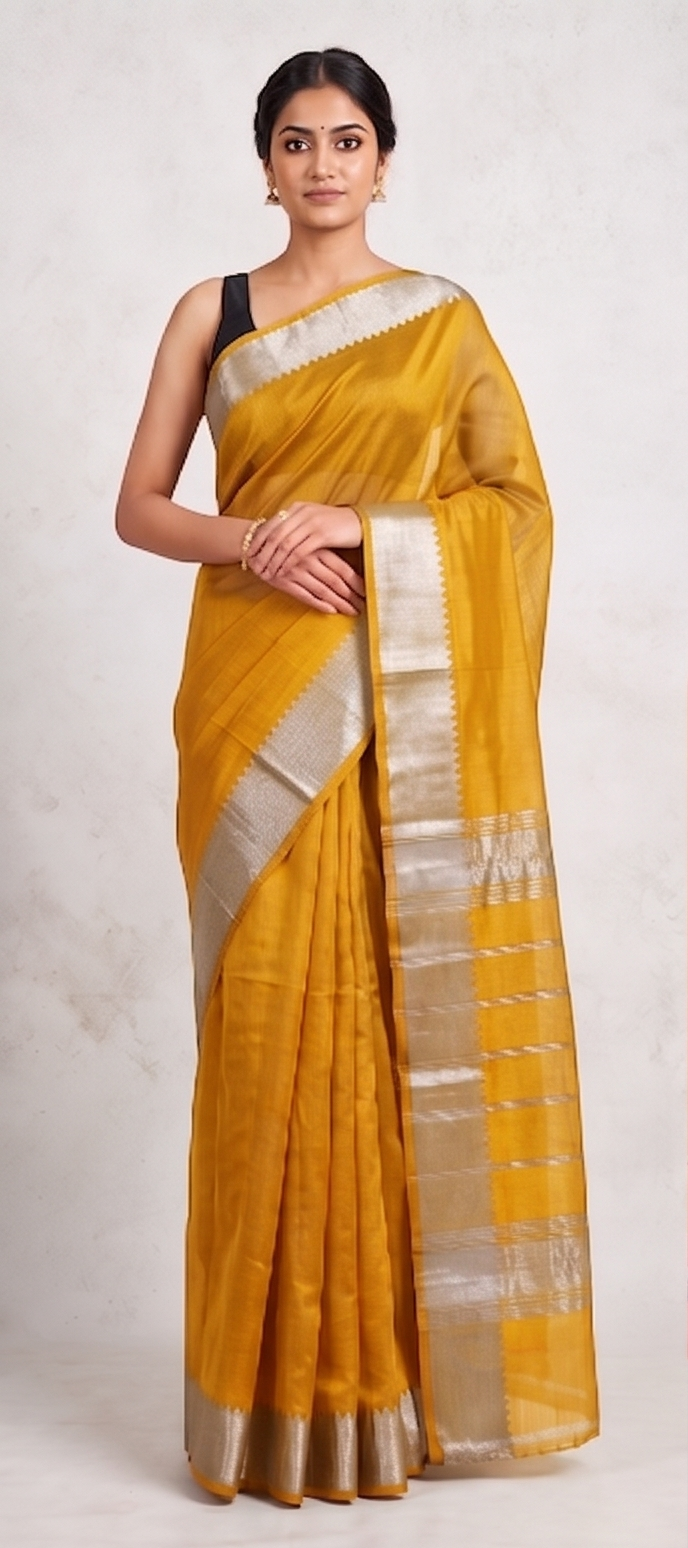 Mangalagiri Silk Cotton - Color:Yellow