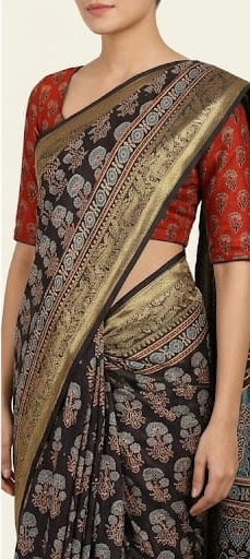 DOLA SILK AJKRAKH NAKSHI SAREE - View 2