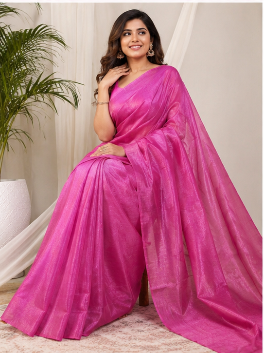 TISSUE COTTON SAREE - View 2
