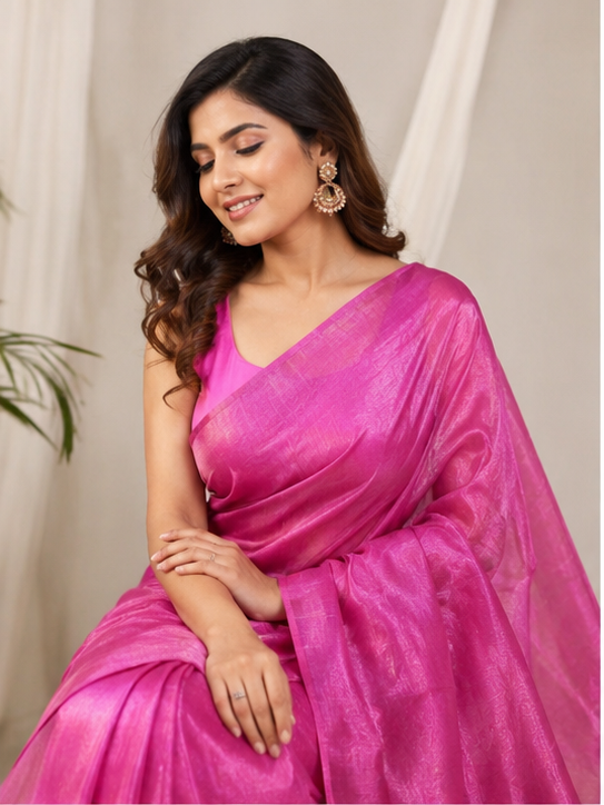 TISSUE COTTON SAREE - View 4