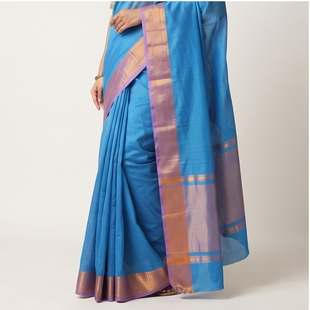 MANGALGIRI / NIZAM BORDER COTTON SAREE - View 26