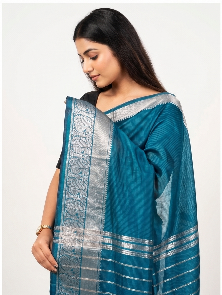 MANGALGIRI KANCHI BORDER SAREE - View 26