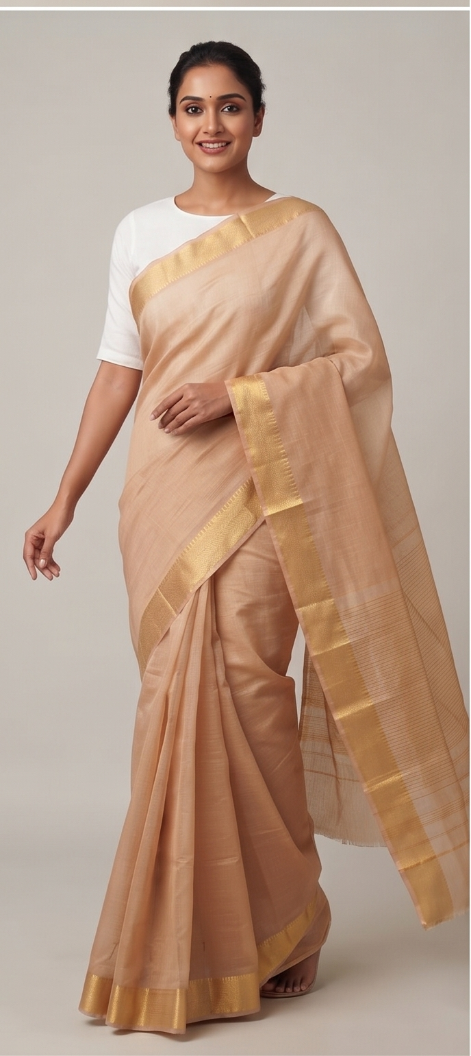 MANGALGIRI / NIZAM BORDER COTTON SAREE - View 38