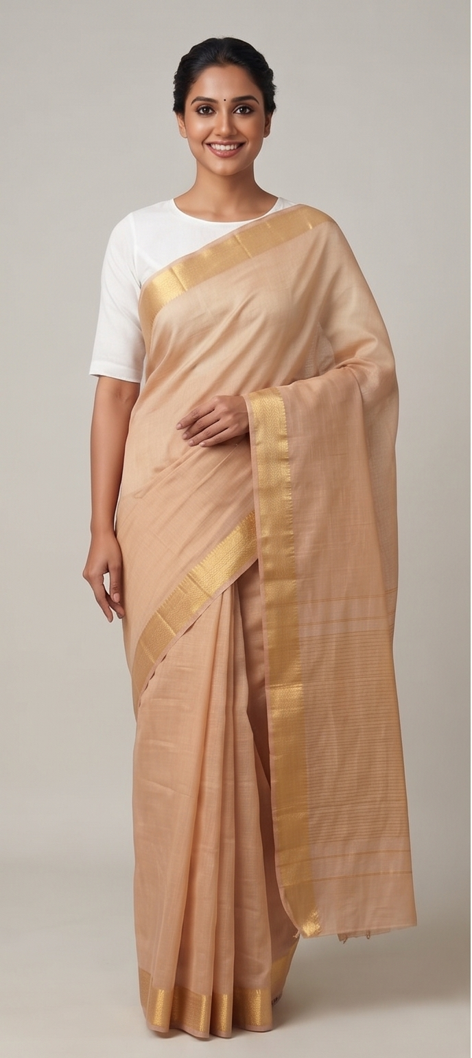 MANGALGIRI / NIZAM BORDER COTTON SAREE - View 40