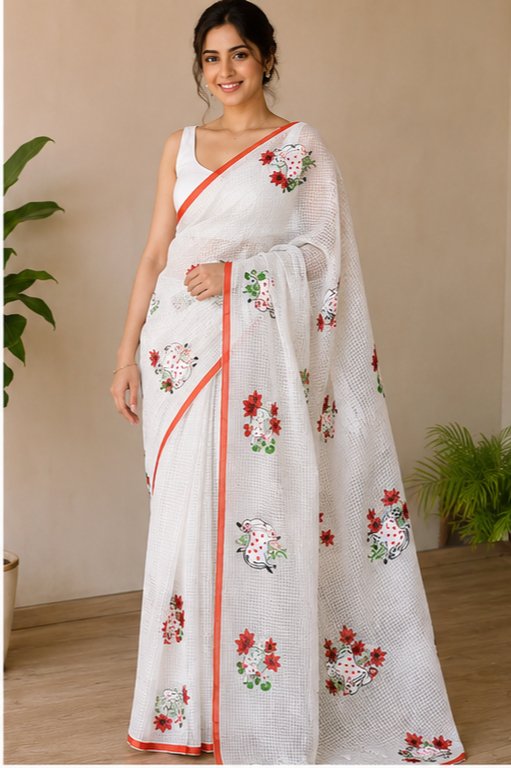 RESHAM KOTA WITH RED PICHWAI STITCH