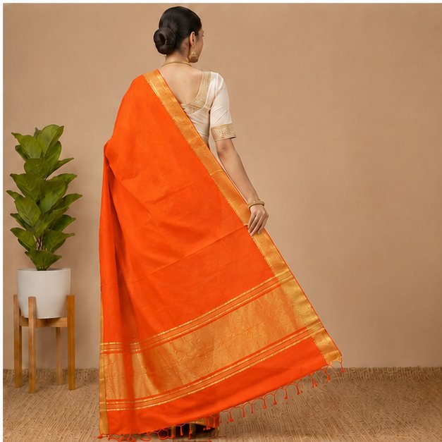 MANGALGIRI / NIZAM BORDER COTTON SAREE - View 50