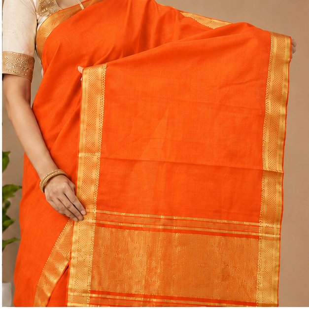 MANGALGIRI / NIZAM BORDER COTTON SAREE - View 52