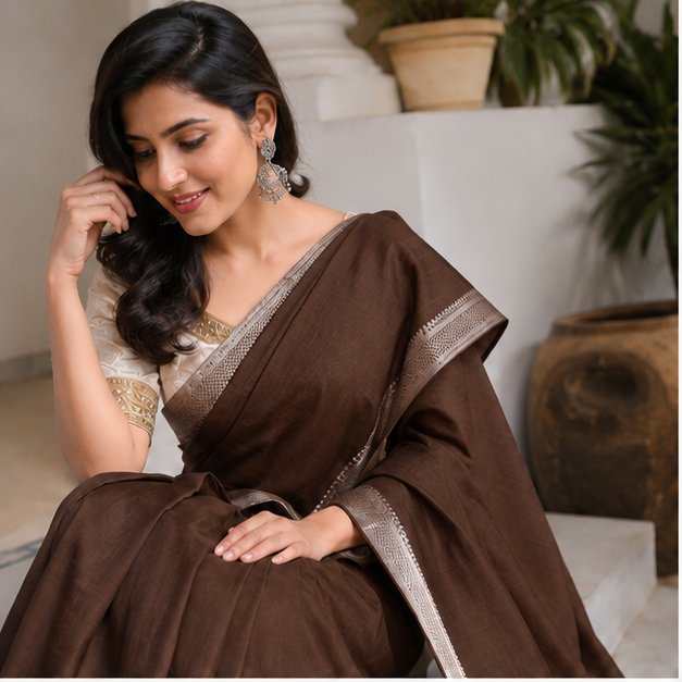 MANGALGIRI / NIZAM BORDER COTTON SAREE - View 54