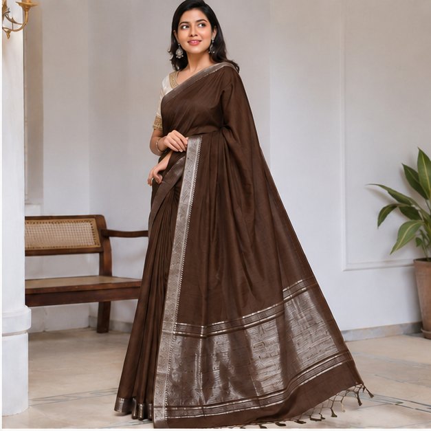 MANGALGIRI / NIZAM BORDER COTTON SAREE - View 55
