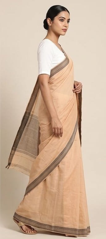 MANGALGIRI NIZAM COTTON BORDER SAREE - View 8