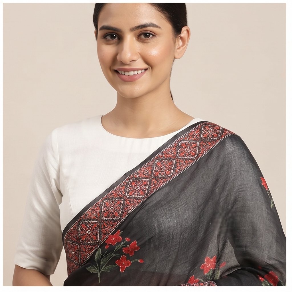 CHANDERI KANTHA SAREE - View 3