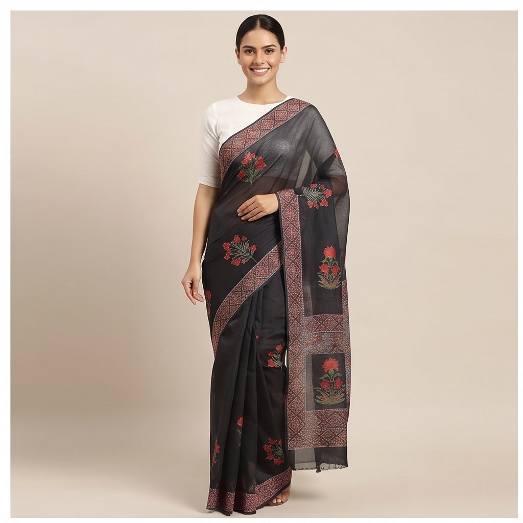 CHANDERI KANTHA SAREE - View 4