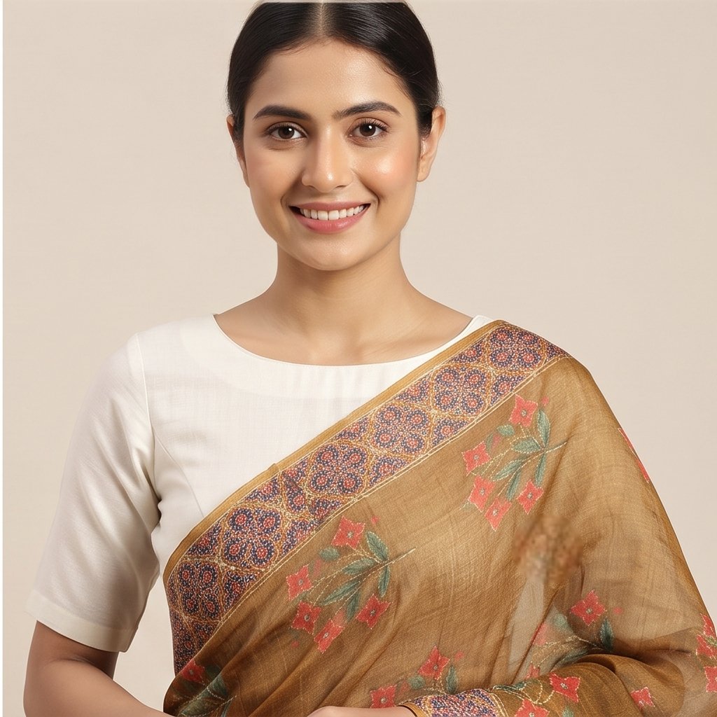 CHANDERI KANTHA SAREE - View 11