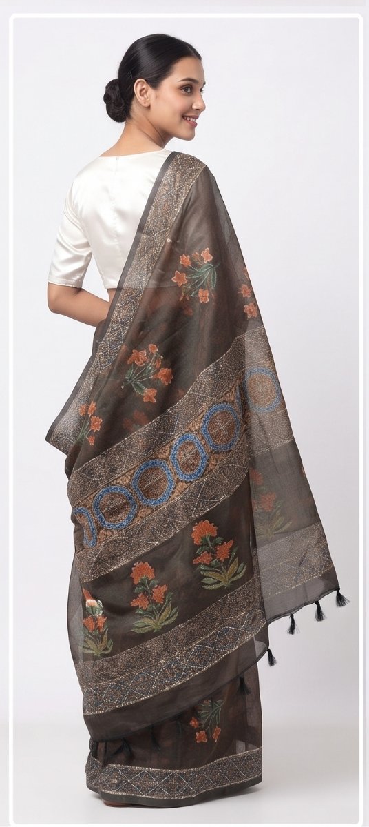 CHANDERI KANTHA SAREE - View 14