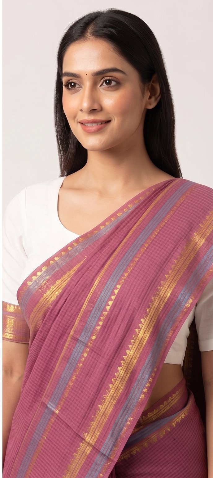 MANGALGIRI 6 LINE ZARI BORDER COTTON SAREE