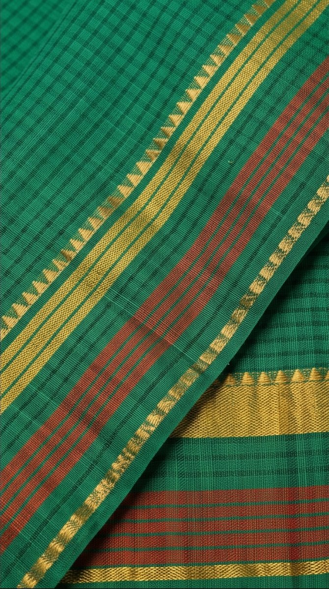 MANGALGIRI 6 LINE ZARI BORDER COTTON SAREE - View 15