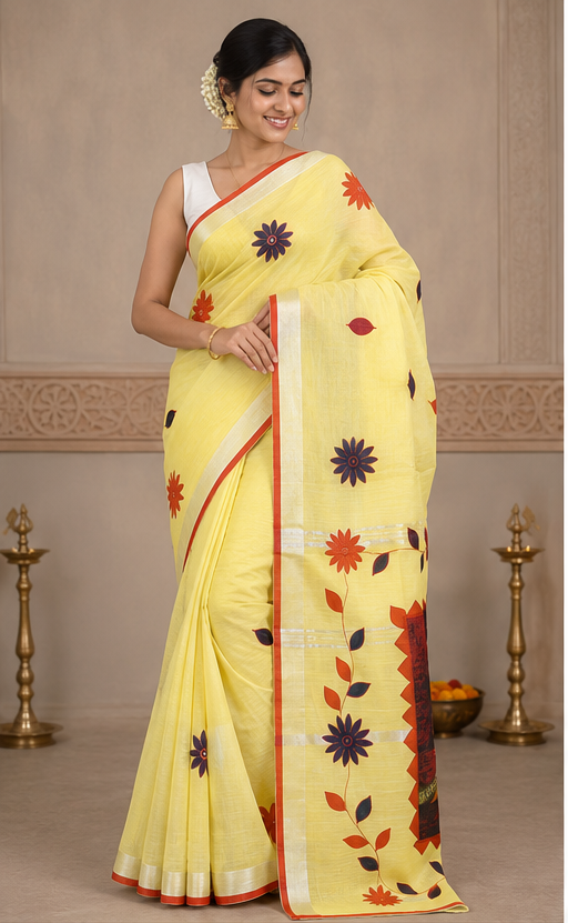 DESIGNER BATIK POSTER ON COTTON SAREE - View 9