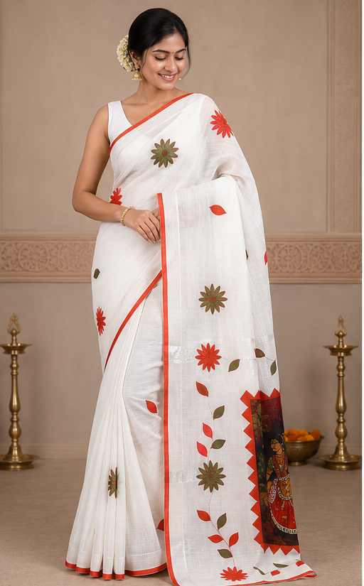 DESIGNER BATIK POSTER ON COTTON SAREE - View 17