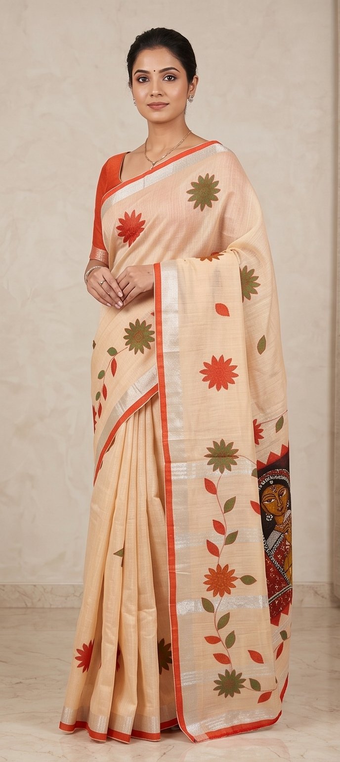 DESIGNER BATIK POSTER ON COTTON SAREE - View 22