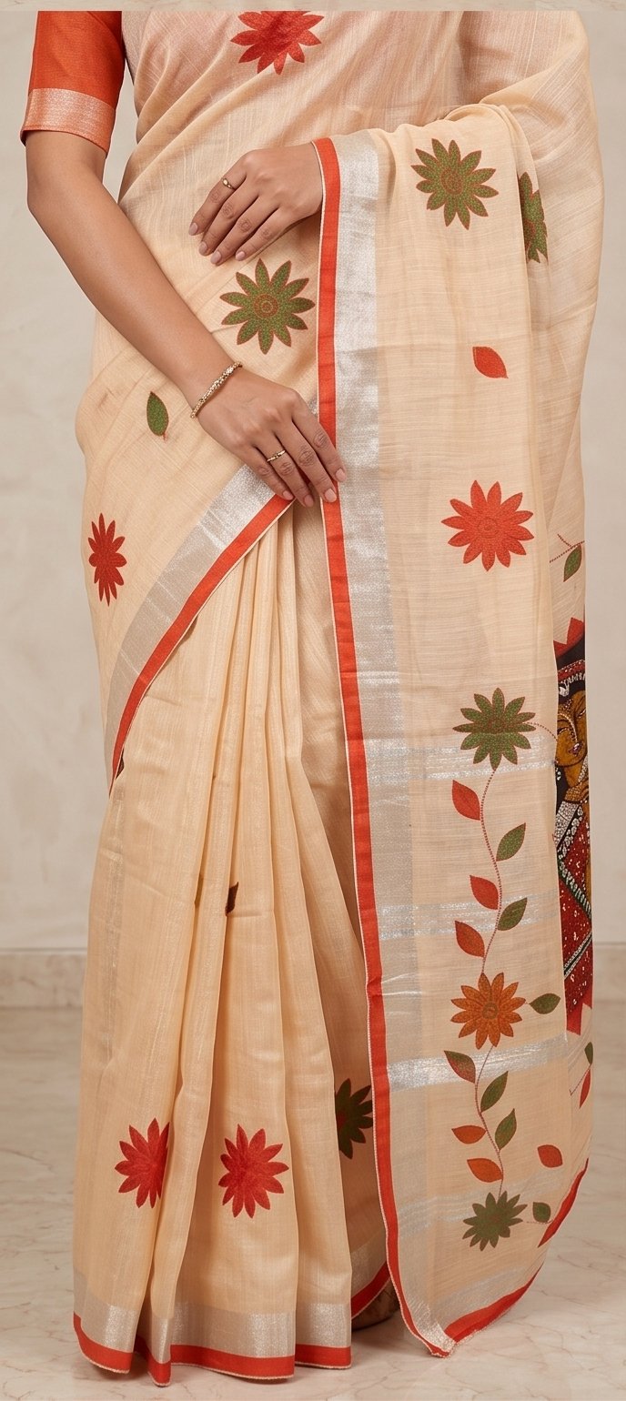 DESIGNER BATIK POSTER ON COTTON SAREE - View 24