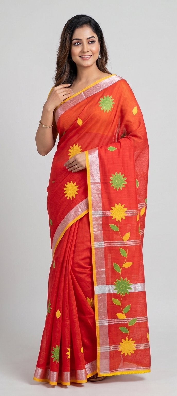 DESIGNER BATIK POSTER ON COTTON SAREE - View 31
