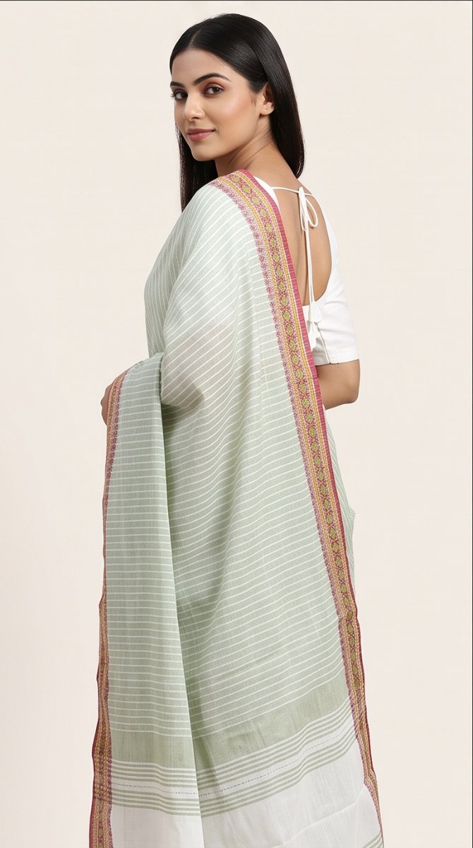 DHANIAKHALI COTTON HANDLOOM SAREE - View 2