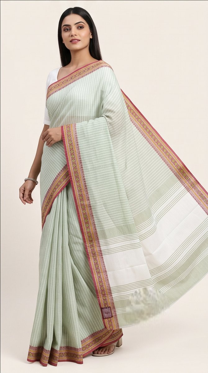 DHANIAKHALI COTTON HANDLOOM SAREE - View 3