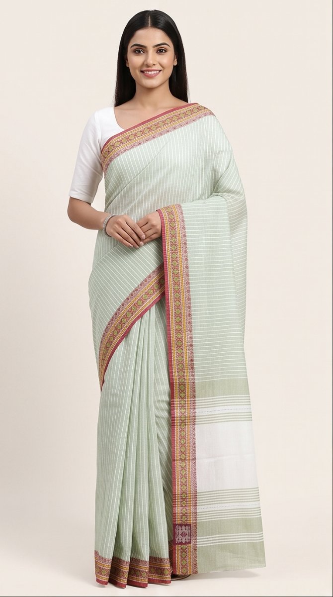 DHANIAKHALI COTTON HANDLOOM SAREE - View 4