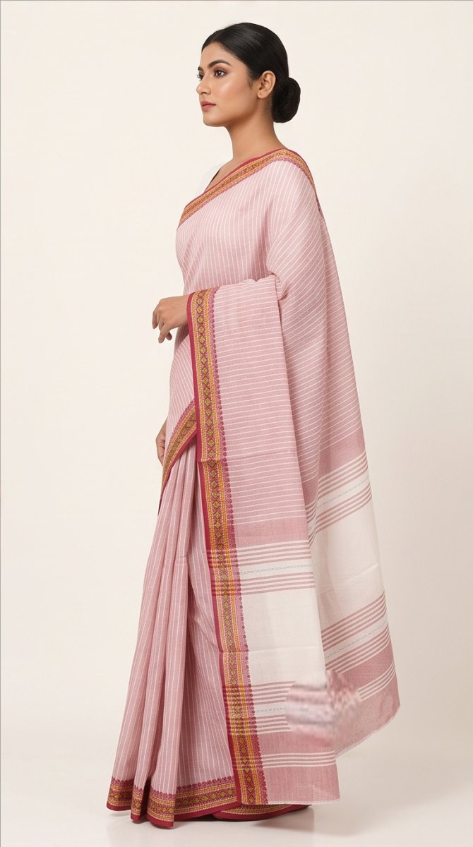 DHANIAKHALI COTTON HANDLOOM SAREE - View 5