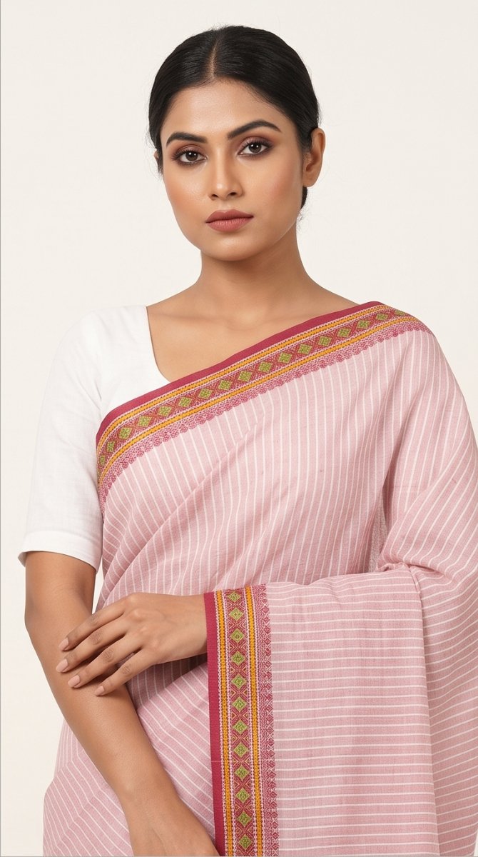 DHANIAKHALI COTTON HANDLOOM SAREE - View 6