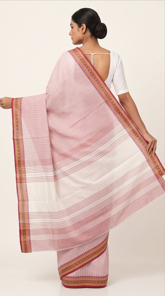 DHANIAKHALI COTTON HANDLOOM SAREE - View 7