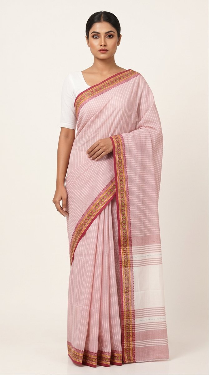 DHANIAKHALI COTTON HANDLOOM SAREE - View 8