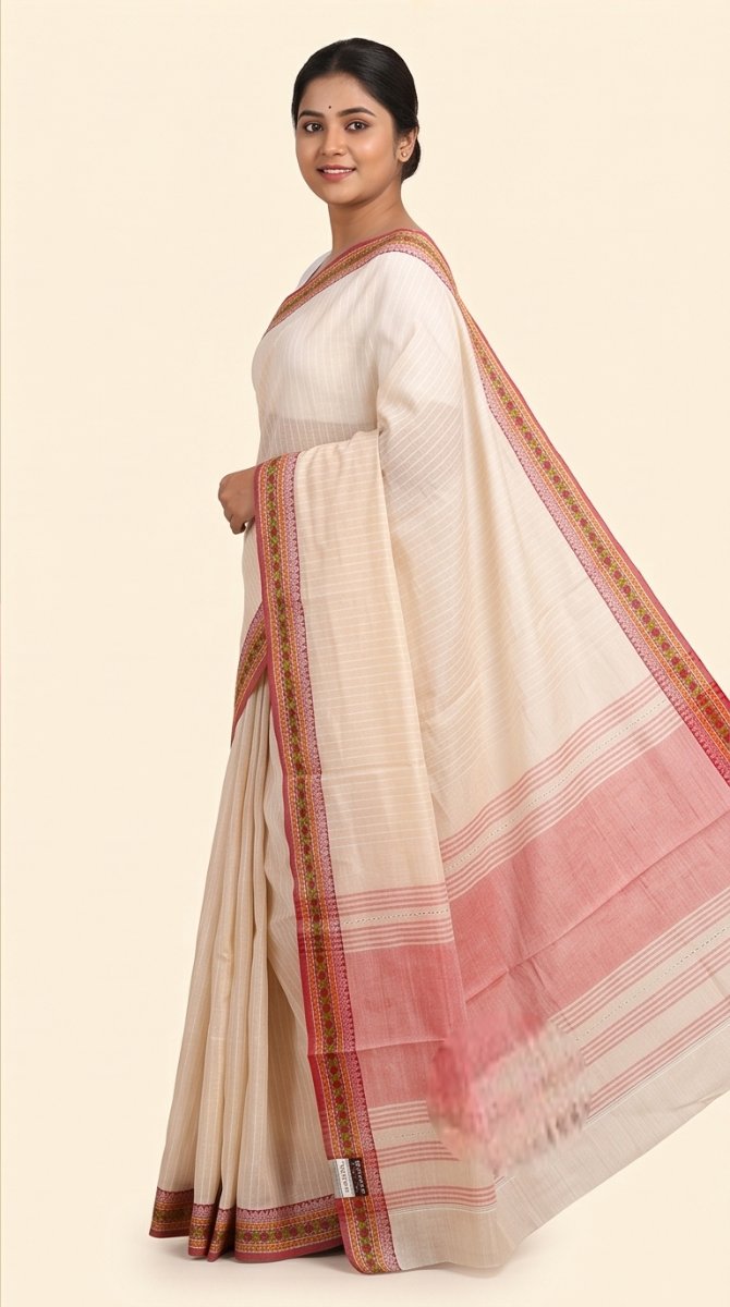 DHANIAKHALI COTTON HANDLOOM SAREE - View 9