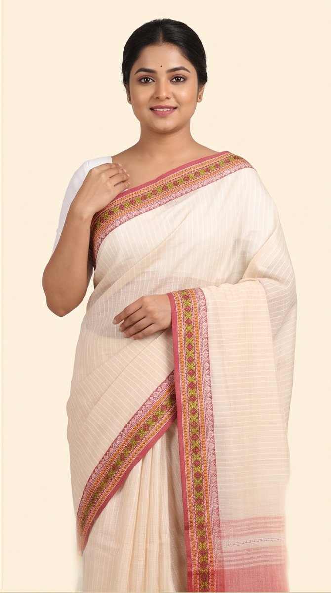DHANIAKHALI COTTON HANDLOOM SAREE - View 10