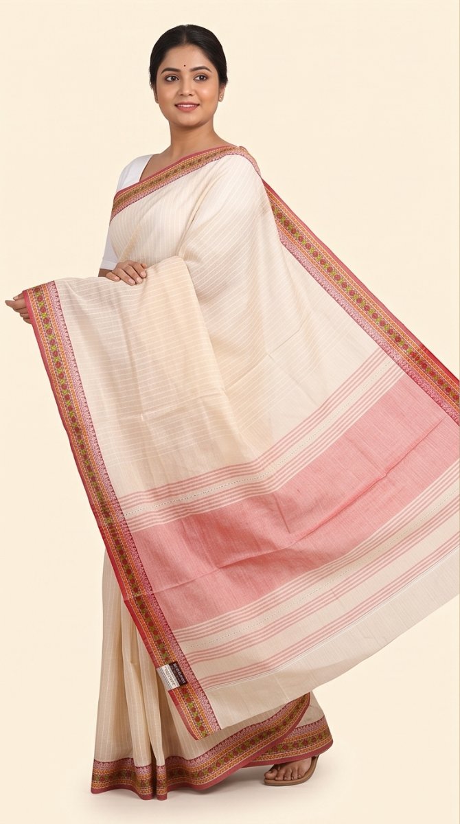DHANIAKHALI COTTON HANDLOOM SAREE - View 11