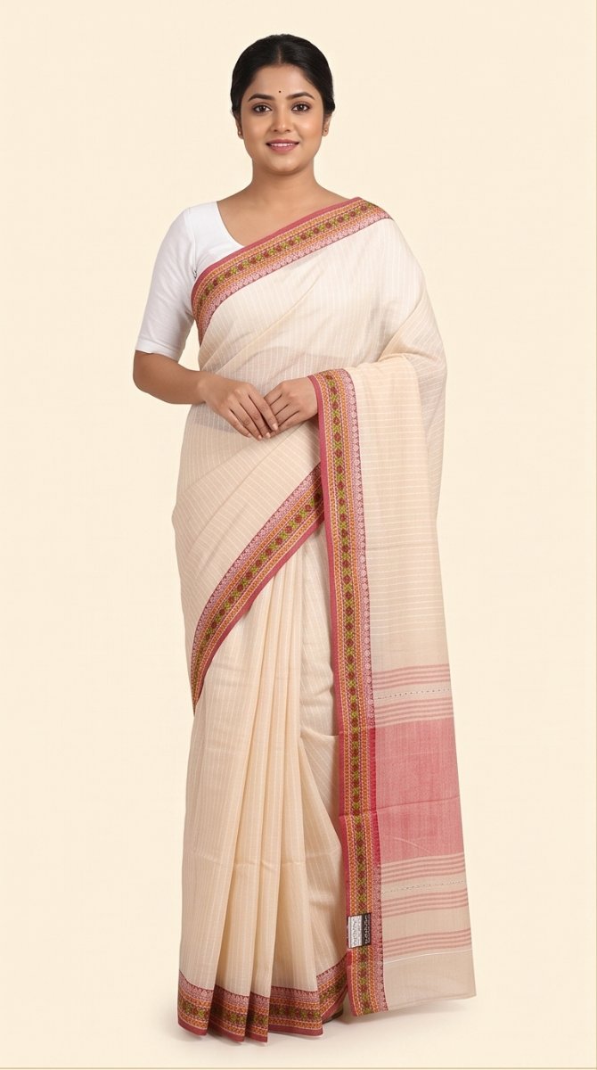 DHANIAKHALI COTTON HANDLOOM SAREE - View 12