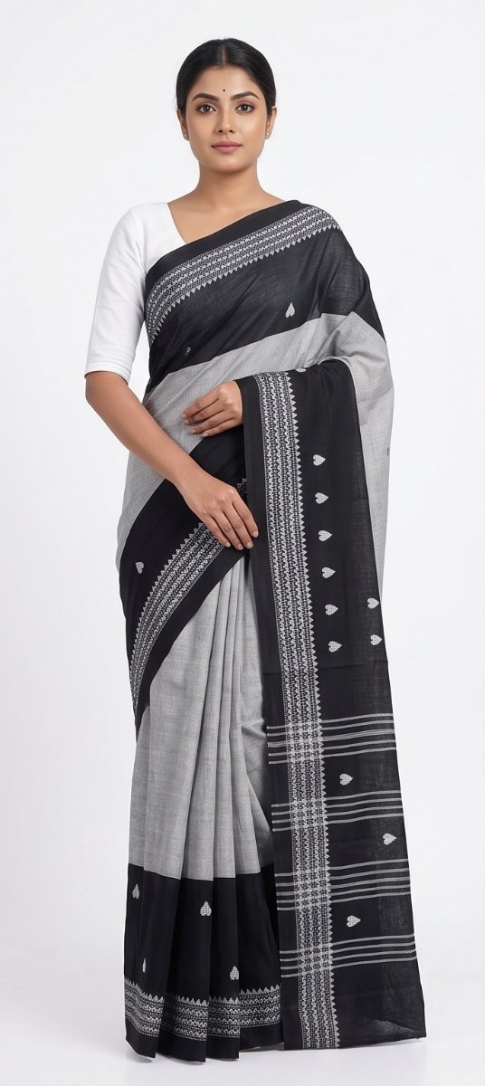 DHANIAKHALI HANDLOOM COTTON SAREE - View 2