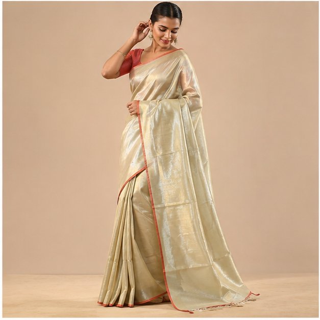 TISSUE COTTON SAREE - View 10