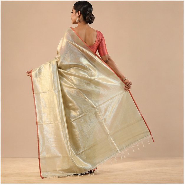 TISSUE COTTON SAREE - View 11