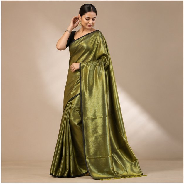 TISSUE COTTON SAREE - View 14