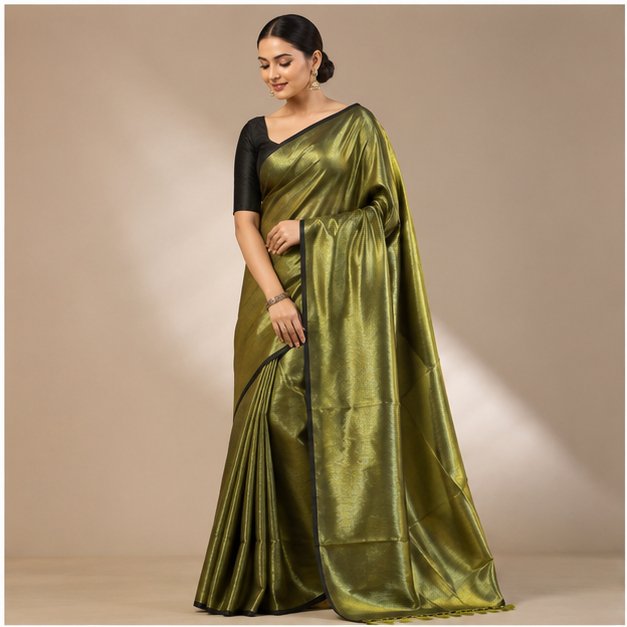TISSUE COTTON SAREE - View 16