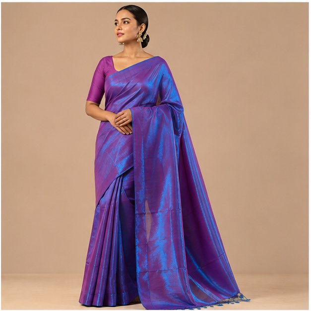 TISSUE COTTON SAREE - View 19